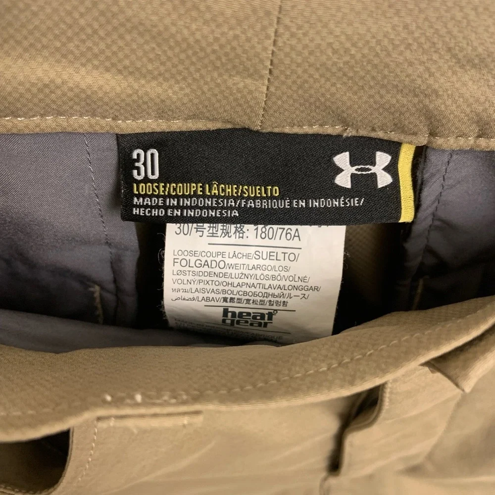 Under Armour Men's Tan Flat Front Shorts - Picture 3 of 3